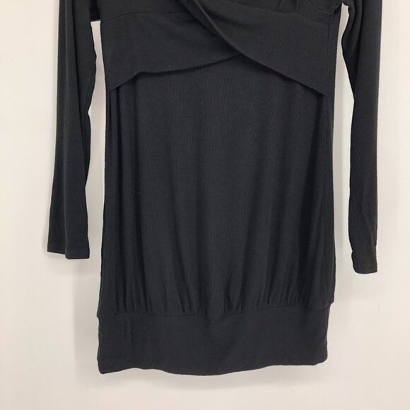 Cherish Black Fun and flirty ribbed cross cross off-the-shoulder tunic size S - Picture 8 of 16